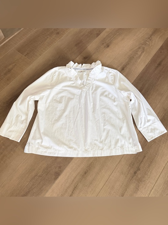 Vineyard Vines Tops - Vineyard Vines White Cotton Top Tunic Women 2X Split Slve Beachy Coastal Cruise